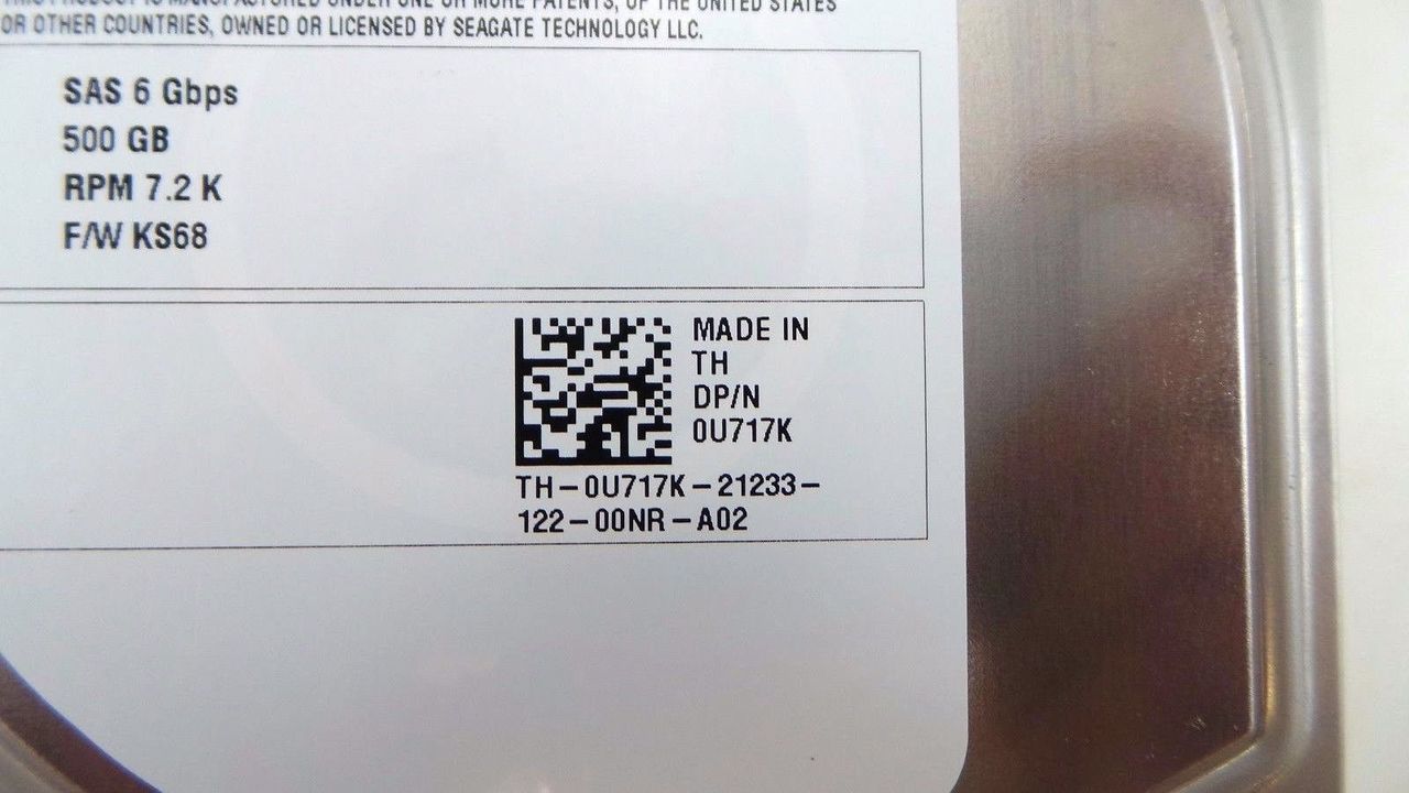 Dell 0U717K 500GB 7.2K SAS 3.5" 6G EP, Used