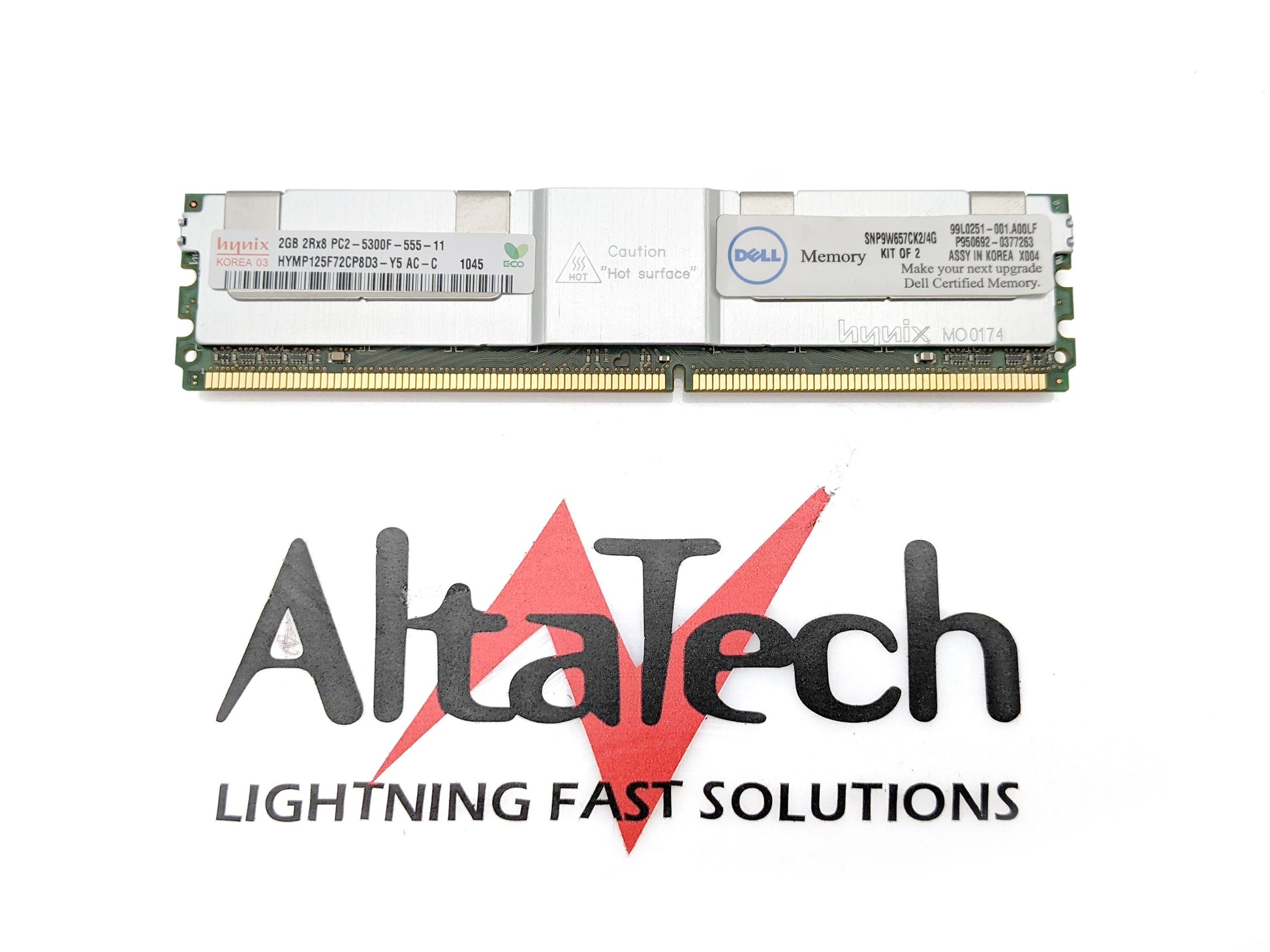 Dell X527N Dell X527N 2GB PC2-5300F DDR2-667 2RX8 FBDIMM ECC Memory Hynix HYMP125F72CP8D3-Y5, Used
