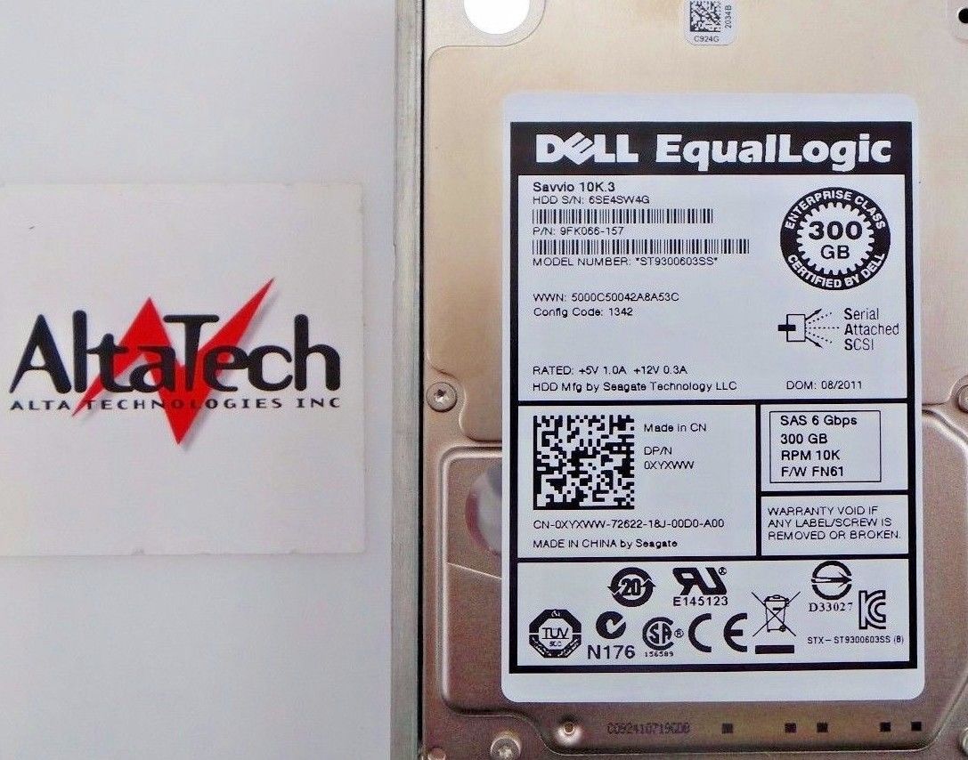 Dell 0XYXWW Equallogic 300GB 10K SAS 2.5" 6G, Used