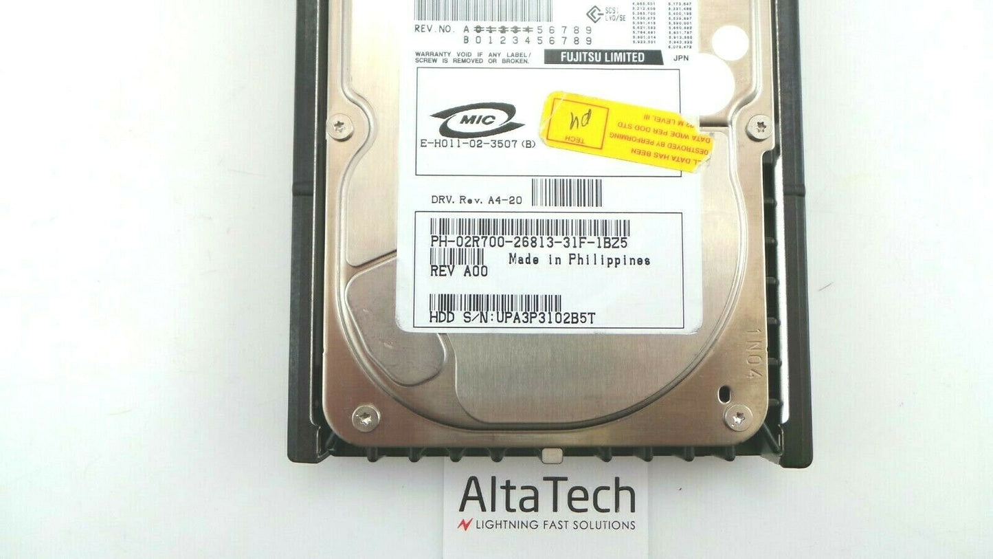 Fujitsu MAP3735NC Fujitsu MAP3735NC 73GB 10K U320 SCSI 3.5" HDD Dell 2R700 Hard Disc Drive, Used