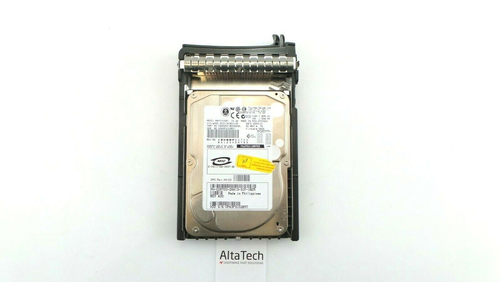 Fujitsu MAP3735NC Fujitsu MAP3735NC 73GB 10K U320 SCSI 3.5" HDD Dell 2R700 Hard Disc Drive, Used