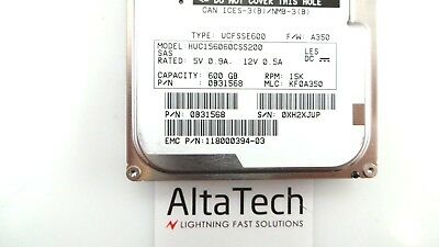 Hitachi 0B31568 HGST EMC 600GB 15K SAS 2.5" 6G HDD Hard Drive, Used