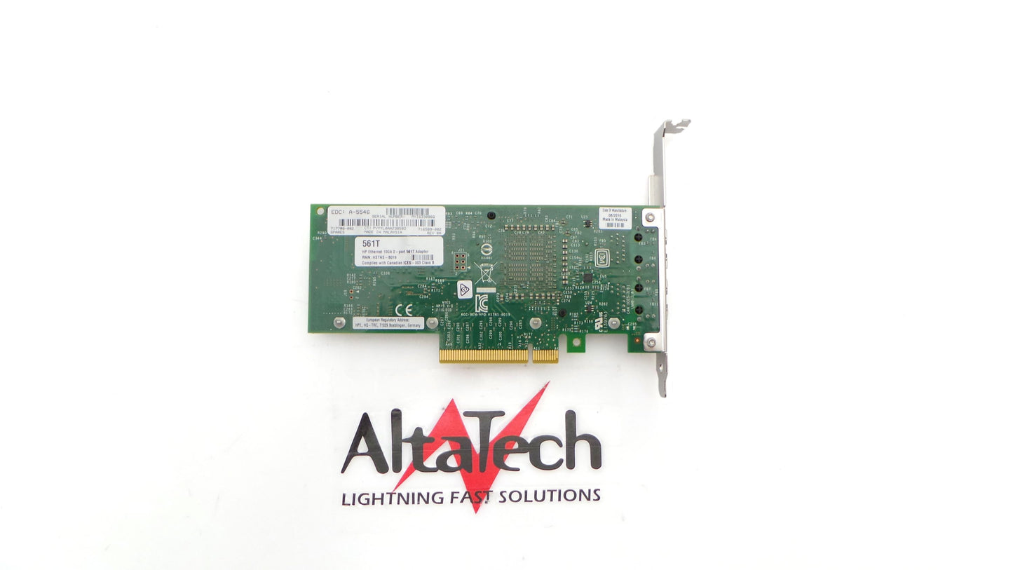 HP 717708-001 10GB Dual Port 561T Ethernet Adapter, Used