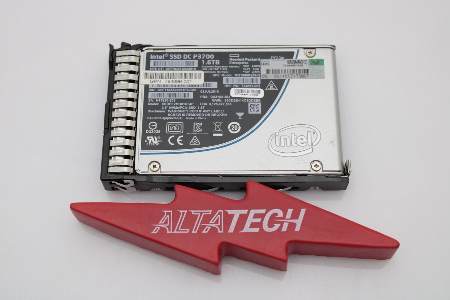 HP 764892-B21 1.6TB NVMe WI 2.5-Inch SFF SC2 PLP, Used