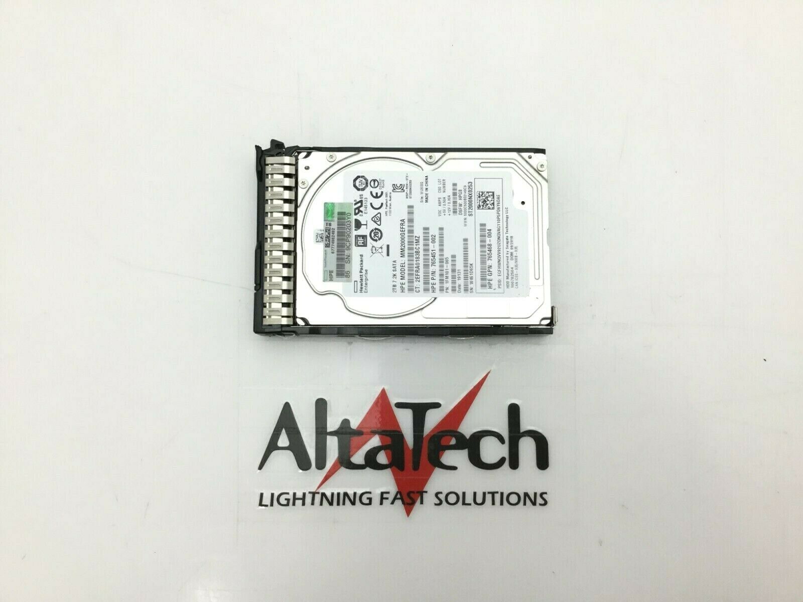 HP 765869-001 2TB 6G 7.2K SFF 2.5" SATA SC, Used