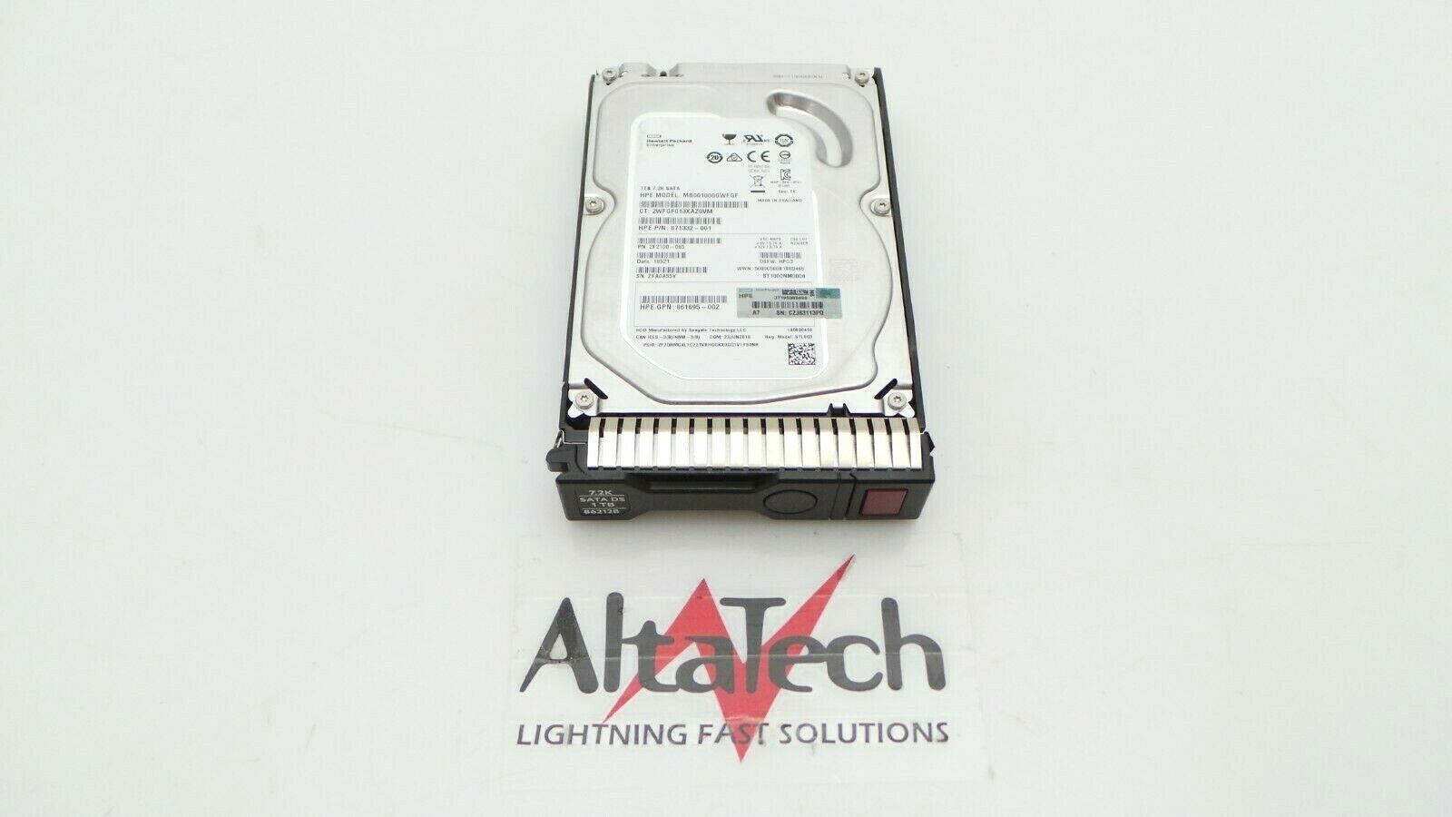 HP 861691-B21 1TB 6G 7.2K RPM SATA LFF MDL 3.5" Hard Drive, Used