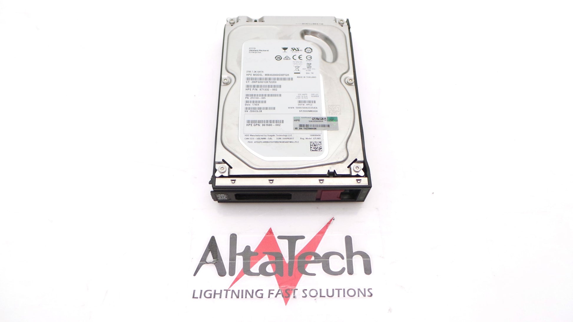 HP 862132-001 2TB SATA Hard Disk Drive 3.5", Used