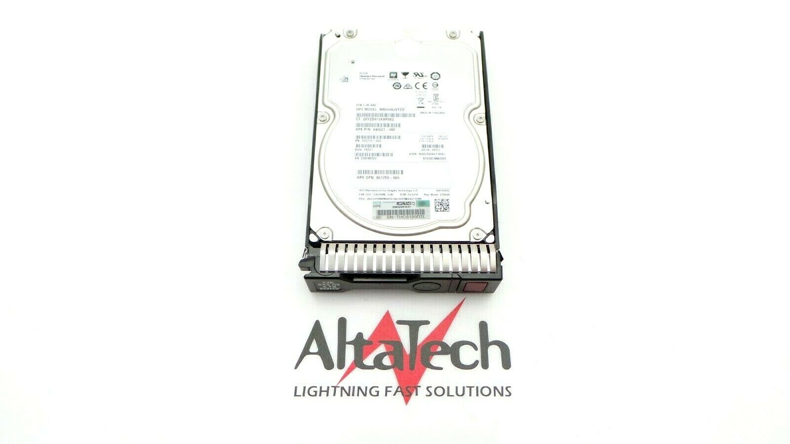 HP 862754-B21 6TB 12G 7.2K RPM LFF SC 512E 2.5" SAS Hard Disk Drive, Used