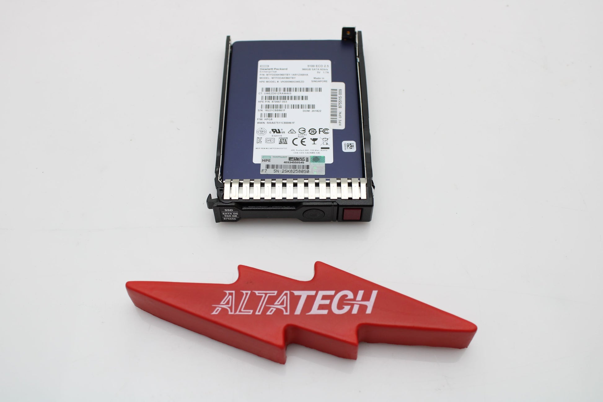 HP 875656-001 960GB 6G 2.5" RI SC DS SATA SSD, Used