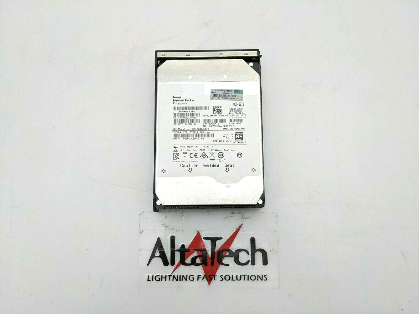HP 882398-001 12TB 7.2K RPM 12Gbps LFF 3.5" SAS Hard Drive, Used