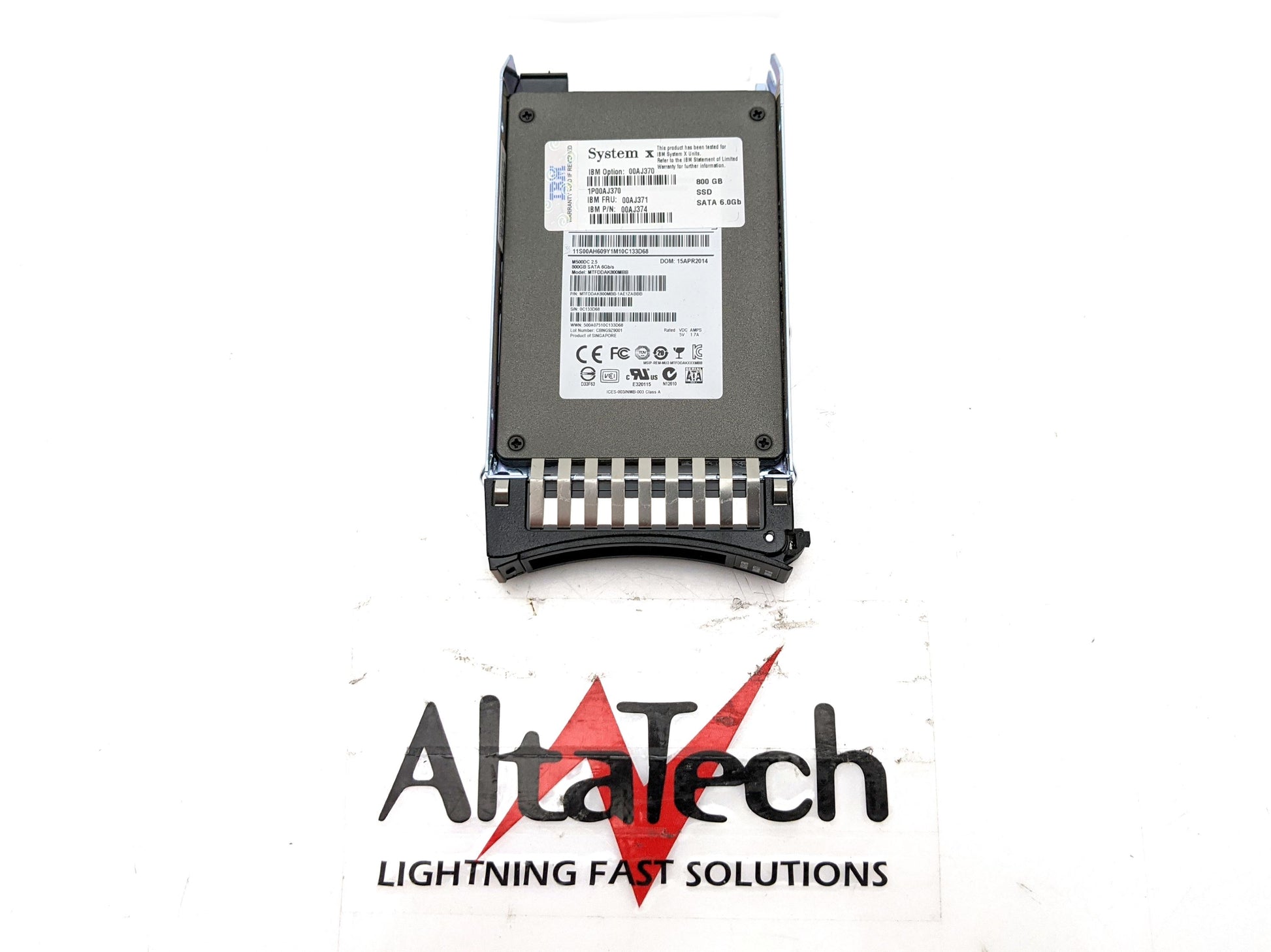 IBM 00AJ371 800GB SATA SFF 6Gbps Solid State Drive, Used