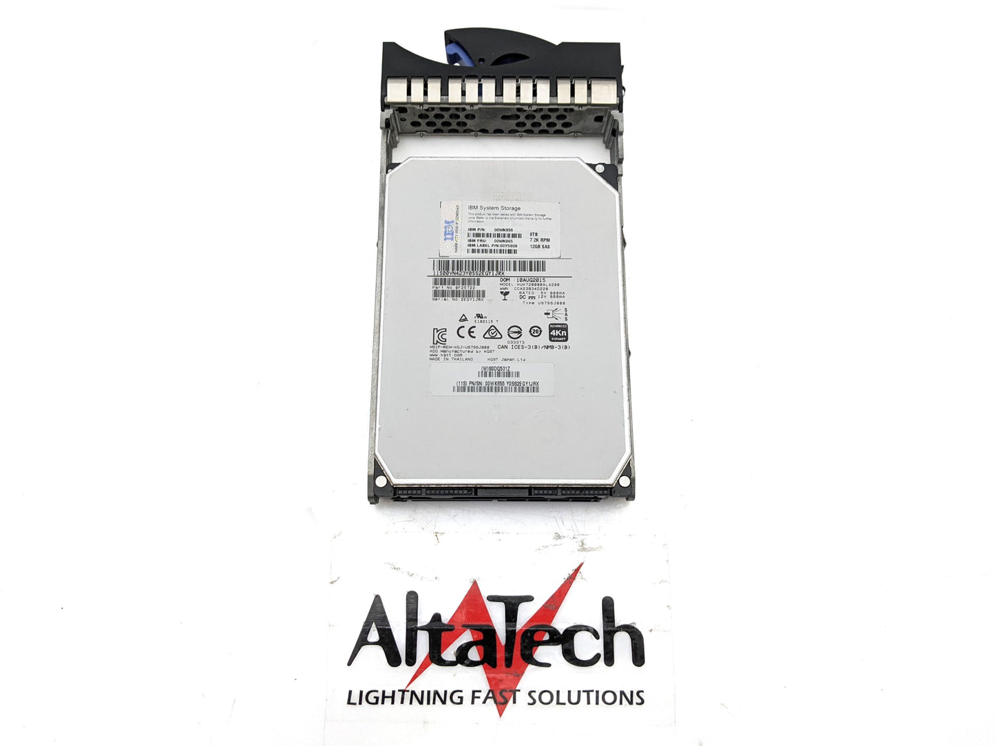 IBM 00WK865 8TB NL SAS 3.5" 12Gbps Hard Disk Drive for V3700, Used
