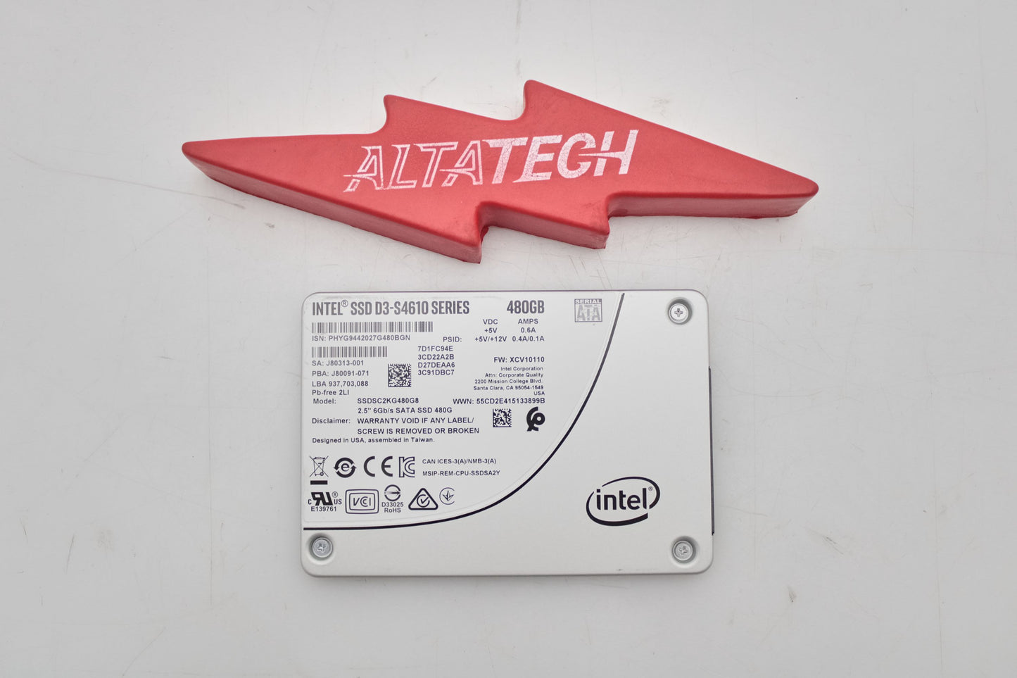Intel SSDSC2KG480G8 480GB SSD SATA 2.5 6G MU D3-S4610, Used