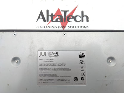 Juniper Networks EX2200-48T-4G 48-Port 10/100/1000 4xSFP Switch, Used