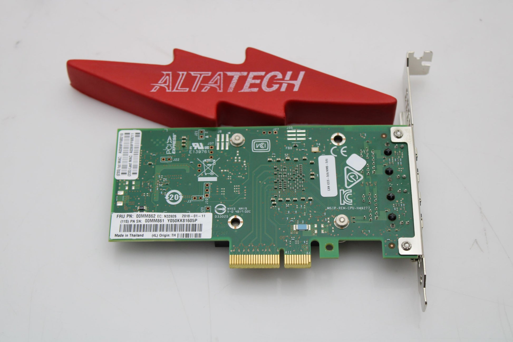 Lenovo 00MM862 X550-T2 10GBASE-T 2 PORT ADAPTER, Used