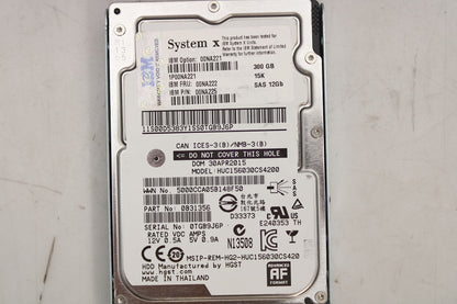 Lenovo 00NA222 300GB 15K 12GB SAS 2.5IN G3HS 512E, Used