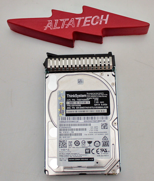 Lenovo 00YK026 2TB 7.2K SATA 2.5" HDD, Used