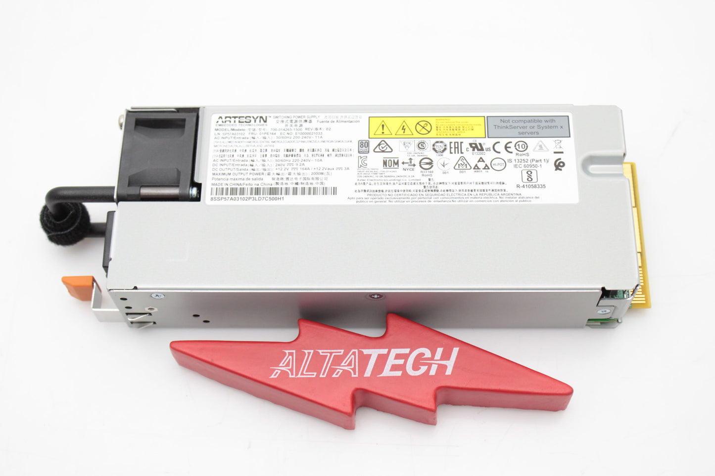 Lenovo 01PE164 2000W THINKSYSTEM PSU, Used