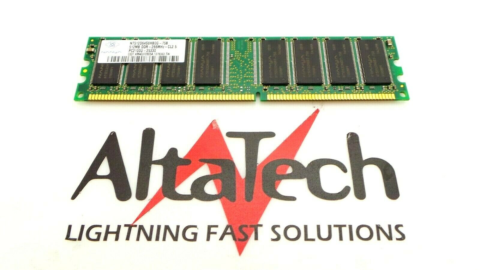 Nanya NT512D64S8HB0G-75B 512MB PC-2100U DDR-266 N-ECC Memory, Used