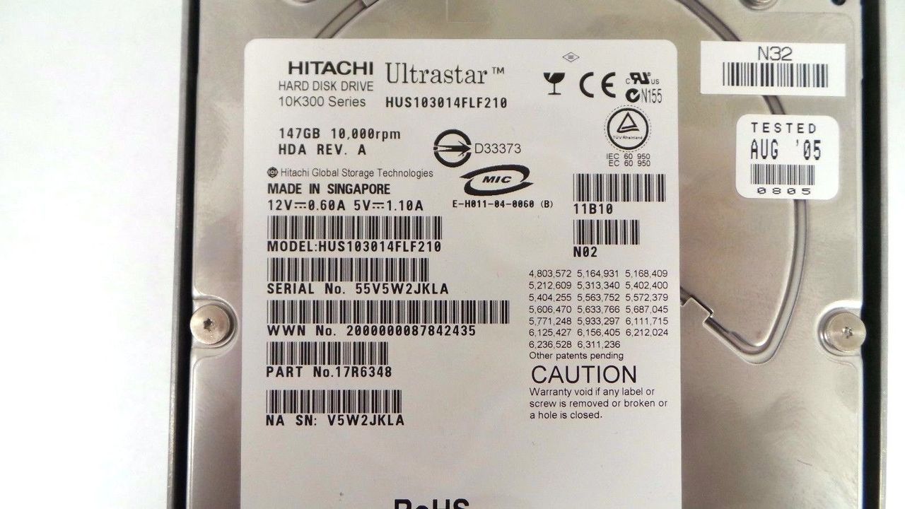 NetApp X274A Hitachi 146GB 10K SAS Hard Drive, Used