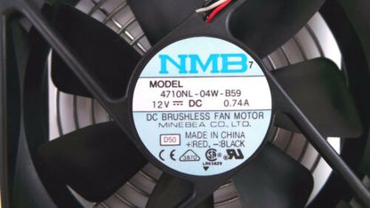 OEM 4710NL-04W-B59 Brushless 12V 0.74A DC Fan Motor Assembly, Used