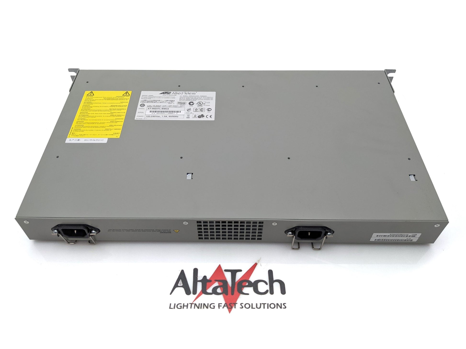 OEM AT-9924TL-EMC Allied Telesis 24-Port Ethernet Switch for EMC (100-580-700), w/ 4x SFP, Used