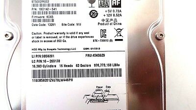 Seagate 45K0629 500GB 7.2K 3.5" SATA HDD Hard Disk Drive, Used