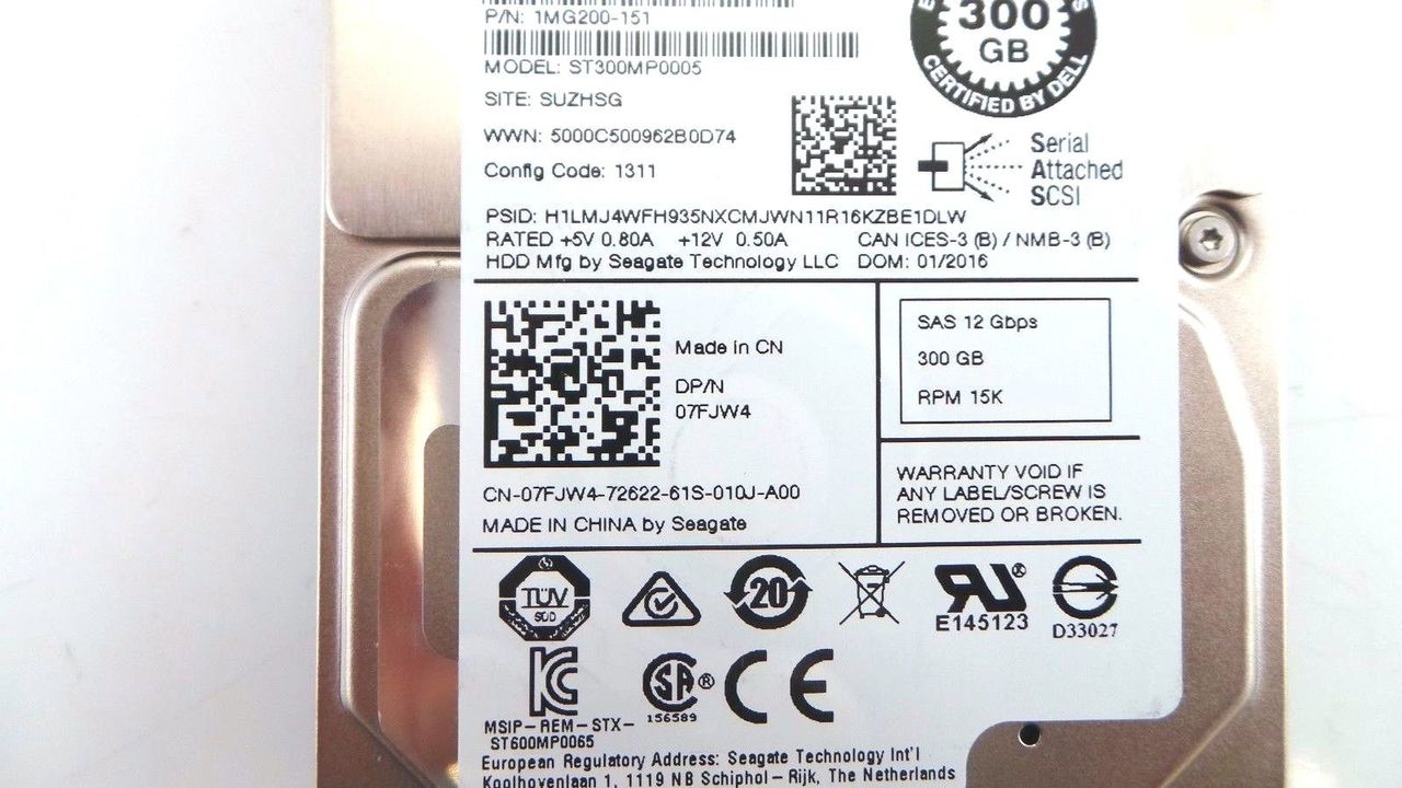 Seagate ST300MP0005 300GB 15K SAS 2.5" 12G, Used