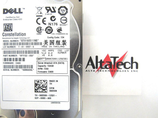 Seagate ST9160511NS Seagate ST9160511NS 160GB 7.2K SATA 2.5" 3G HDD Dell 9FY152-050 Hard Disc Drive, Used