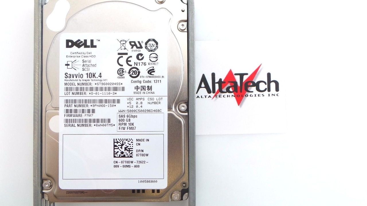 Seagate ST9600204SS Seagate ST9600204SS 600GB 10K SAS 2.5" 6G HDD Dell 9PN066-150 Hard Disc Drive, Used
