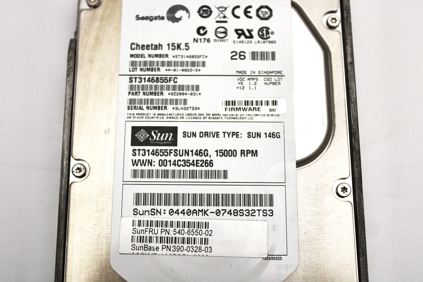 Sun Microsystems 540-6550 146GB 15K FC-AL 6140/6540, Used