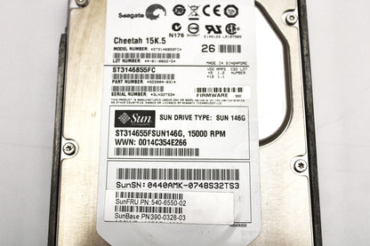 Sun Microsystems 540-6550 146GB 15K FC-AL 6140/6540, Used