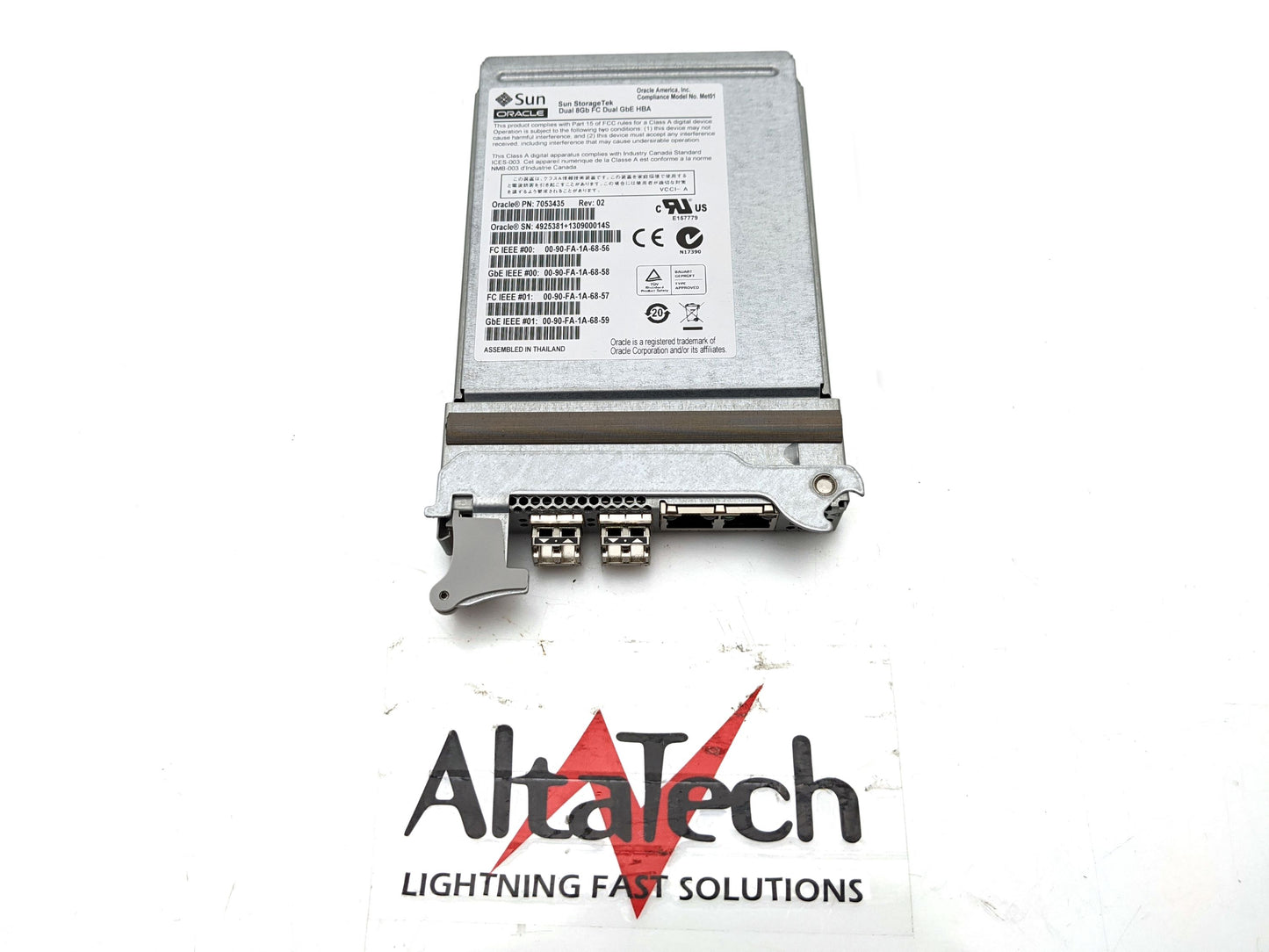 Sun Microsystems 7053435 StorageTek Dual 8Gbps FC, Dual 1GbE Host Bus Adapter, Used