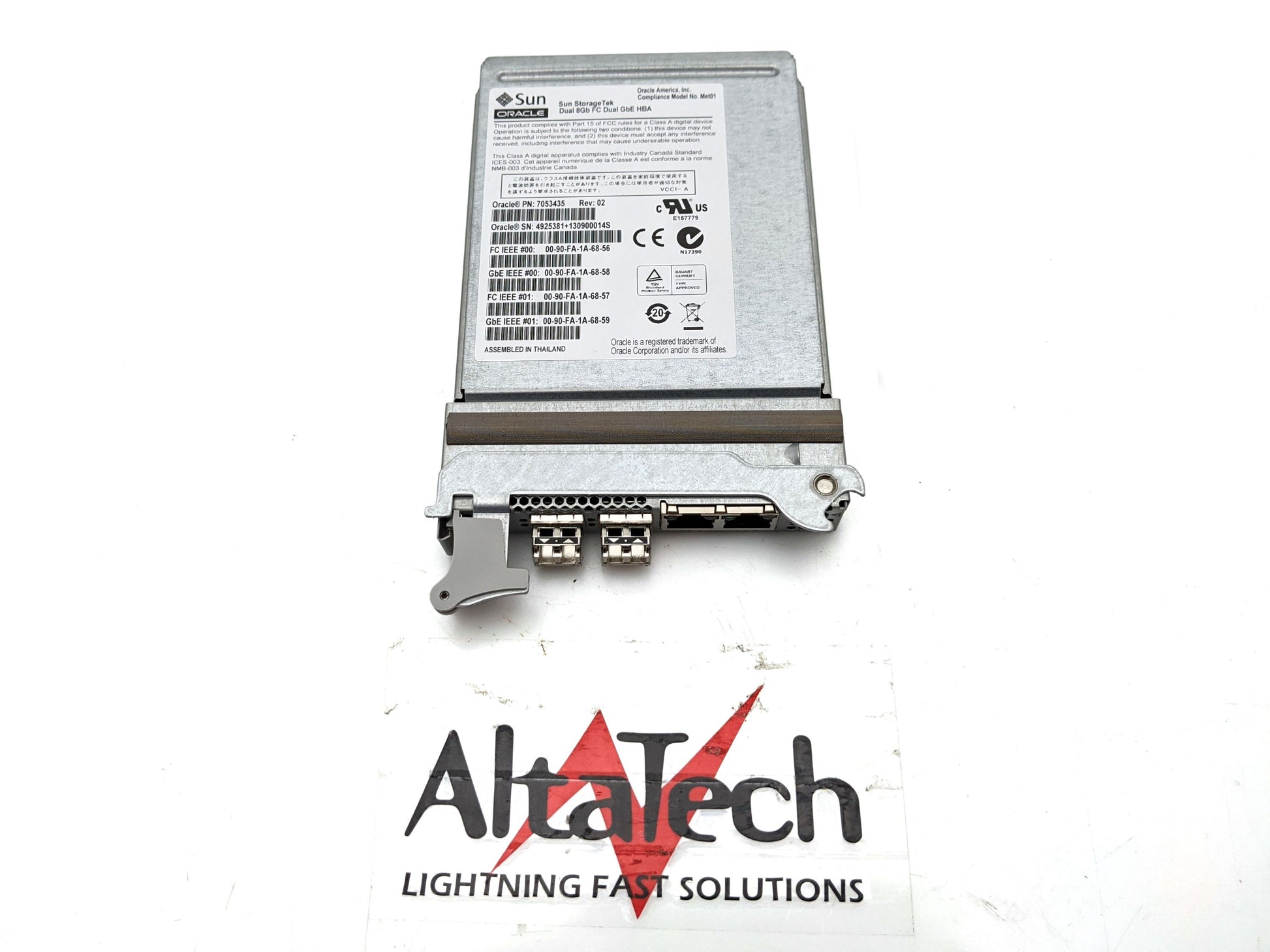 Sun Microsystems 7053435 StorageTek Dual 8Gbps FC, Dual 1GbE Host Bus Adapter, Used